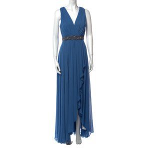 BADGLEY MISCHKA Plunge V Neckline Maxi Dress Size: S, US 4